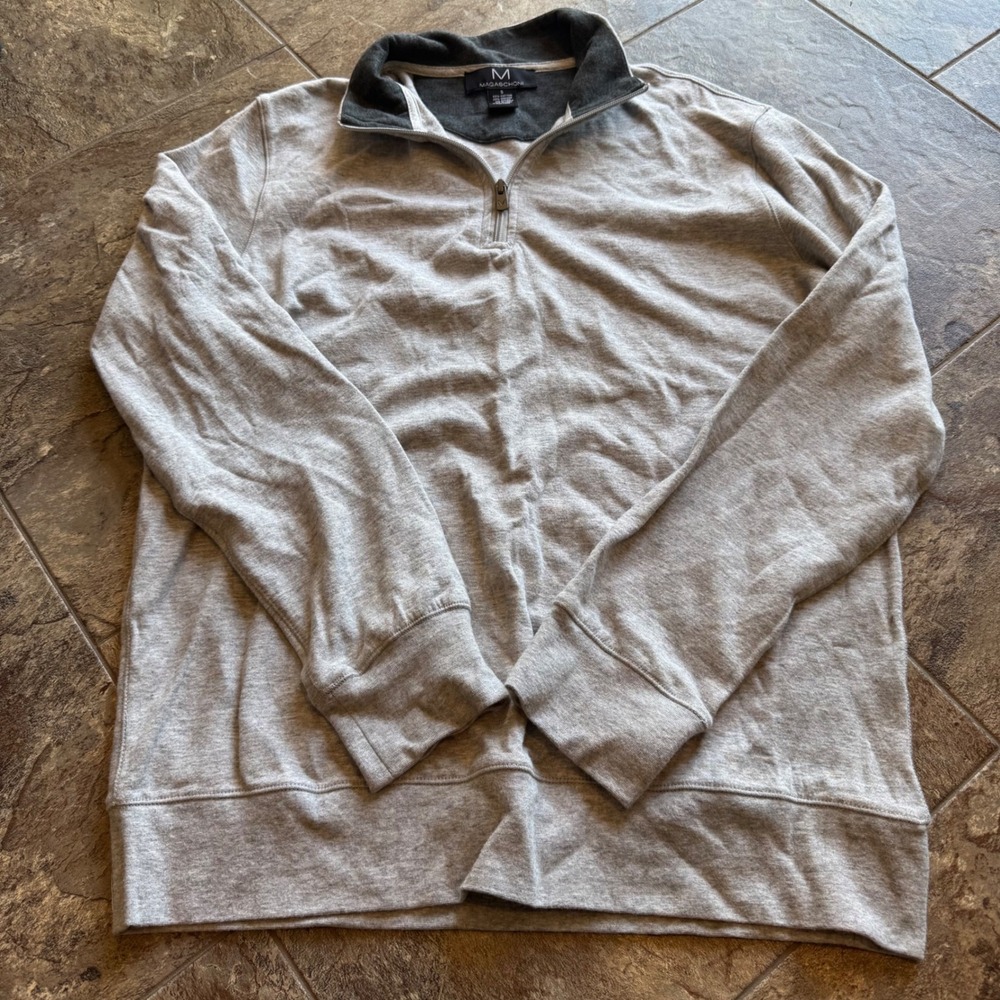Magaschoni‎ Mens Pullover 1/4 Zip Sweatshirt - Casual Activewear Small EUC